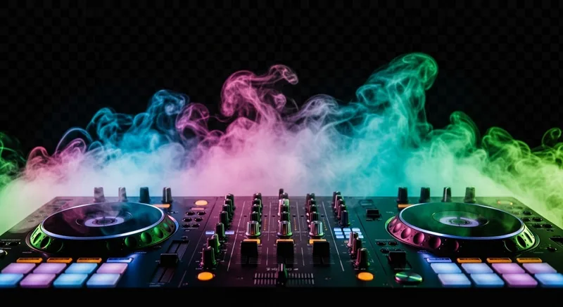 Attrezzatura audio professionale con luci da palco